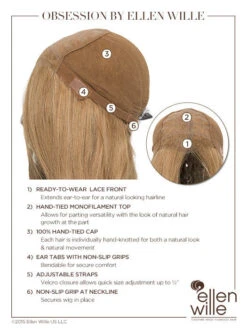Obsession Wig By Ellen Wille | Mono Top 33 Obsession Wig By Ellen Wille | Mono Top -Hair Haven Shop EWOBSESS Cap Details