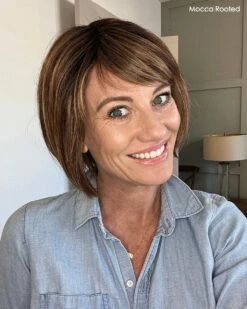 Sing Wig By Ellen Wille | Heat-Friendly Synthetic -Hair Haven Shop SingEWMoccaRootedfront