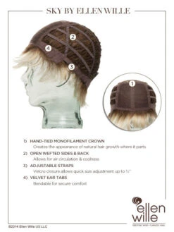 Sky Wig By Ellen Wille | Mono Crown -Hair Haven Shop ewsky cap